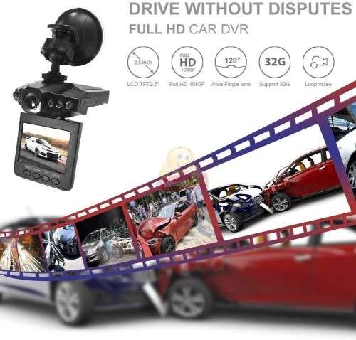 HD 1080P Car DVR Dash Camera and Video Recorder with Night Vision