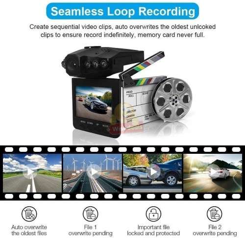 HD 1080P Car DVR Dash Camera and Video Recorder with Night Vision
