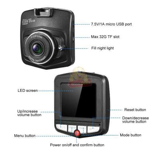 1080P 2.4 Inch LCD Car DVR Dashcam