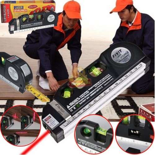Laser Level Pro 3 Multi-Purpose Measuring Tool With 2.5m Tape