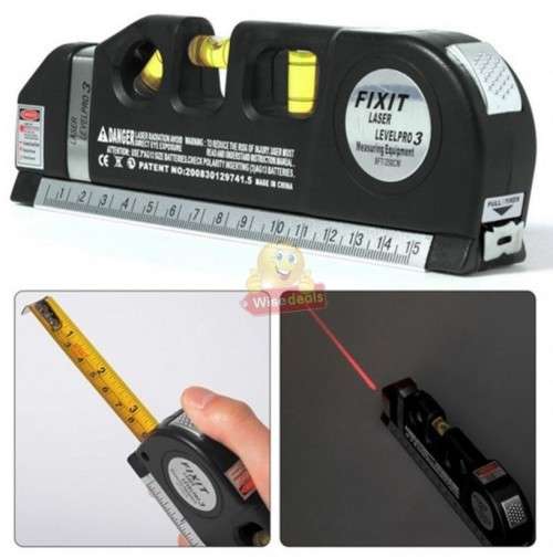 Laser Level Pro 3 Multi-Purpose Measuring Tool With 2.5m Tape