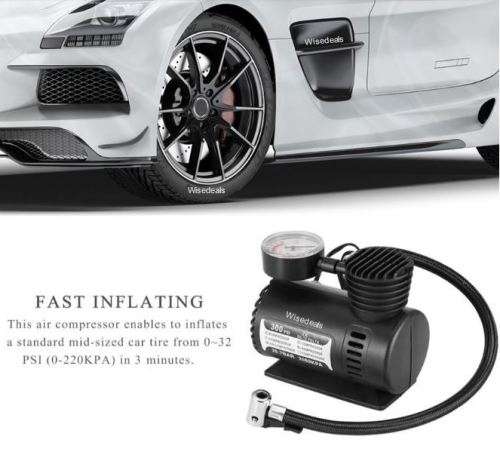 12V DC 300PSI Electric Air Compressor with Pressure Gauge