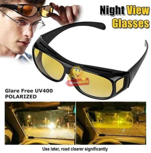 2 PIECE HD Vision Sunglasses - Fits over normal glasses, 1 for Night and 1 Day