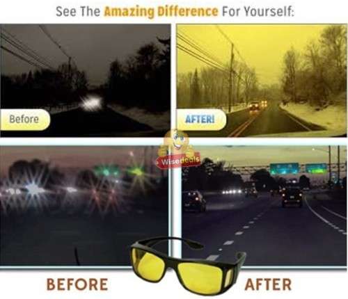 2 PIECE HD Vision Sunglasses - Fits over normal glasses, 1 for Night and 1 Day
