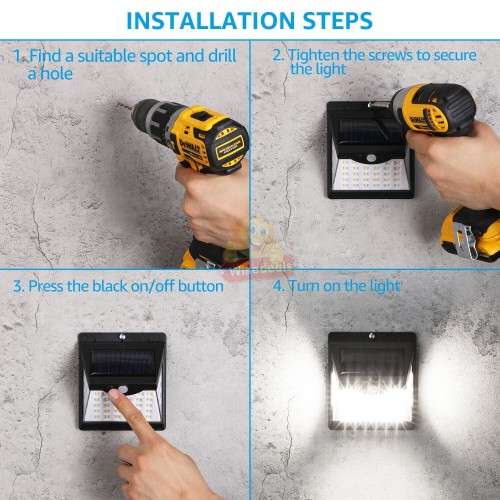 40 LED Motion Sensor Solar Wall Light