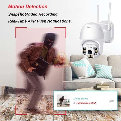 Waterproof OUTDOOR WIFI IP Camera, Alarm, Motion Detection, Two-way Communication etc.