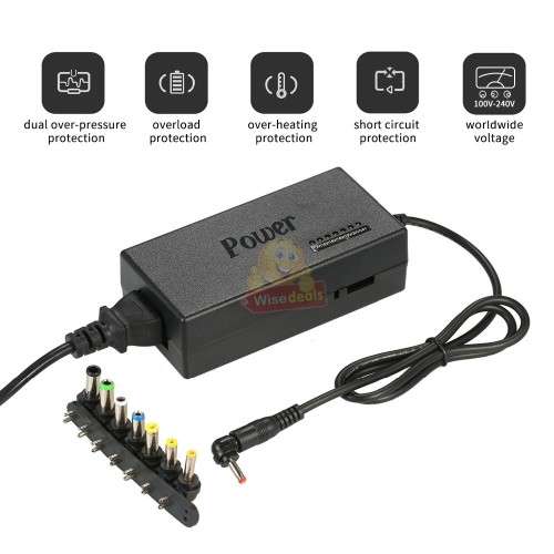 Universal 120W Laptop Charger with 8 Interface Sizes for different devices