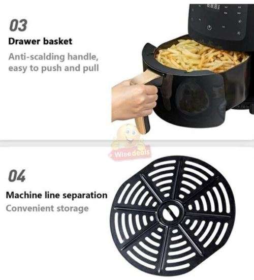 Air Fryer with Digital LED Display, Air-fry, grill, bake, sauté and roast