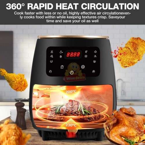 Air Fryer with Digital LED Display, Air-fry, grill, bake, sauté and roast