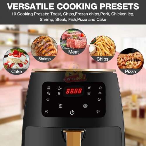 Air Fryer with Digital LED Display, Air-fry, grill, bake, sauté and roast