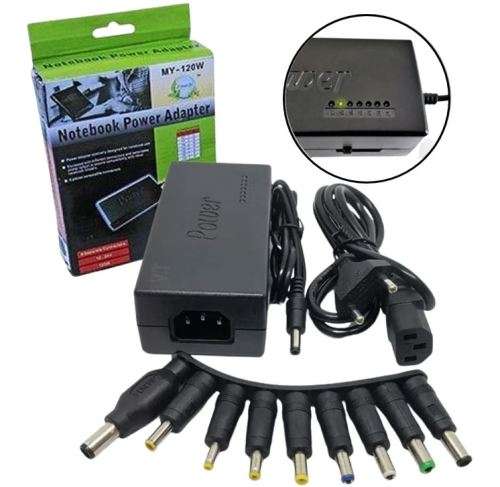 Universal 120W Laptop Charger with 8 Interface Sizes for different devices
