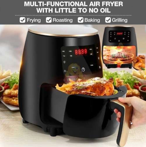 Large 6L Air Fryer with Digital LED Display, Air-fry, grill, bake, sauté and roast