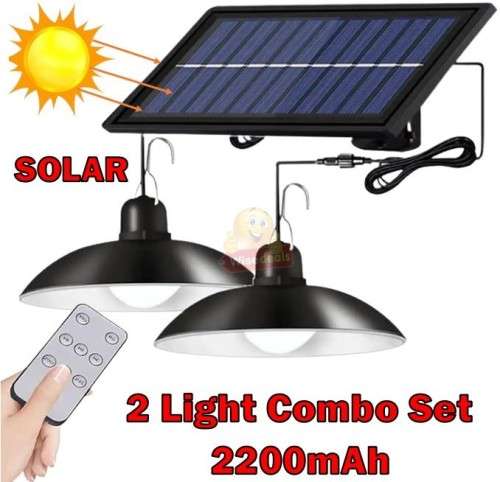 Twin Pack Solar Combo Set with Remote Control, perfect for indoor and outdoor use