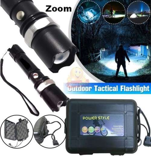 Super Bright 1500 Lumens CREE LED Zoomable Flashlight in Carry Case