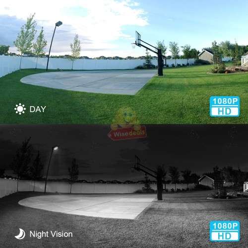 2-in-1 Waterproof Outdoor Panoramic IP Camera with LED Light  V380 Pro App