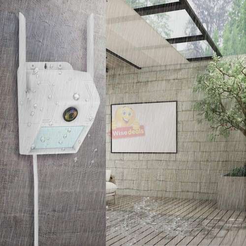 2-in-1 Waterproof Outdoor Panoramic IP Camera with LED Light  V380 Pro App