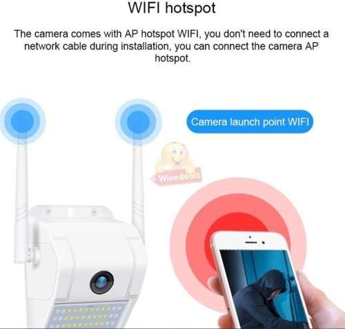 2-in-1 Waterproof Outdoor Panoramic IP Camera with LED Light  V380 Pro App