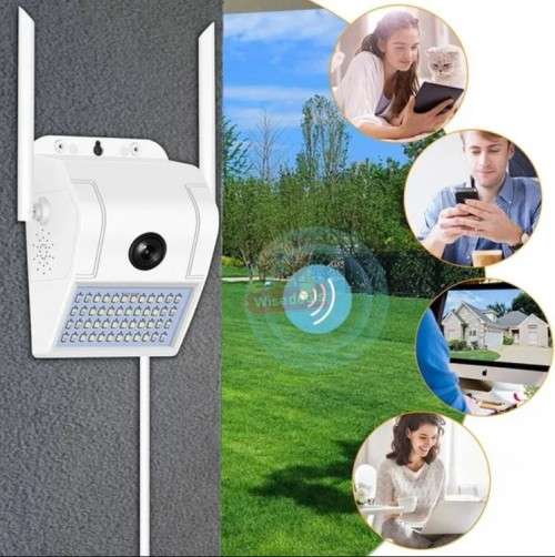 2-in-1 Waterproof Outdoor Panoramic IP Camera with LED Light  V380 Pro App
