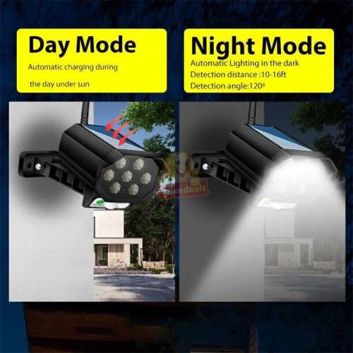 Solar Security Motion Sensor Flood Light with Remote Control