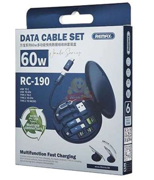 60W Fast Charging Data Cable Set, keep all your devices charged with this portable compact set