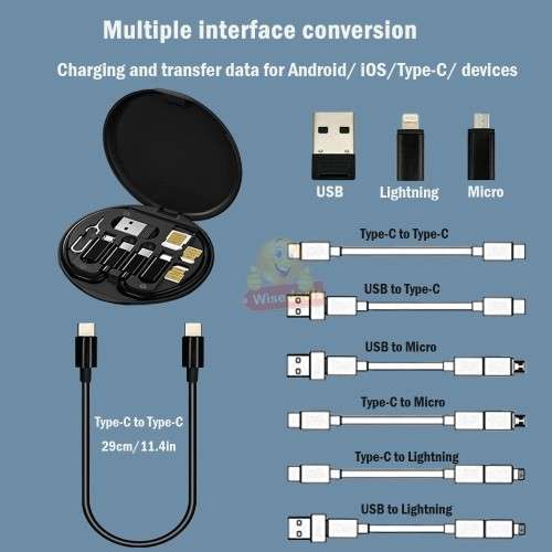 60W Fast Charging Data Cable Set, keep all your devices charged with this portable compact set