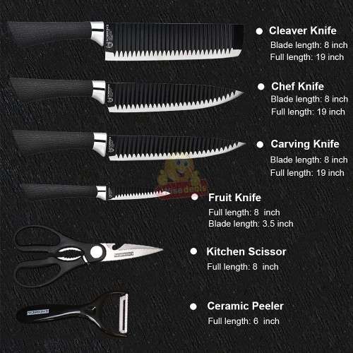 6 Piece Stainless Steel Knife Set