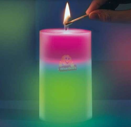 Bring the relaxing glow of authentic candlelight in your home with this Colour Changing Magic Candle