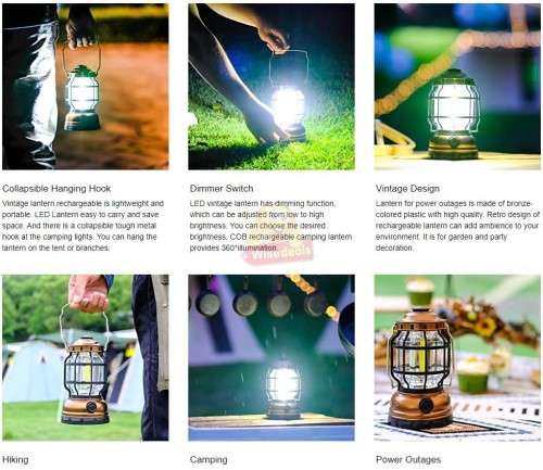 360° Portable Vintage LED Lantern