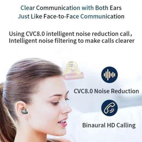 TWS Wireless Earbuds, Bluetooth 5.0, HiFi Stereo, Touch Control, Built-in HD Mic With Charging Case