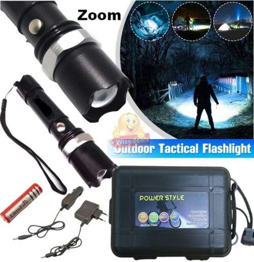Super Bright 1500 Lumens CREE LED Zoomable Flashlight in Carry Case