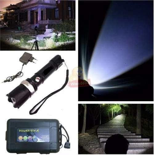 Super Bright 1500 Lumens CREE LED Zoomable Flashlight in Carry Case