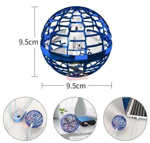 Boomerang Hand-Controlled Rechargeable Flying Ball, 360° Rotating Auto Fly with on/off switch Remote