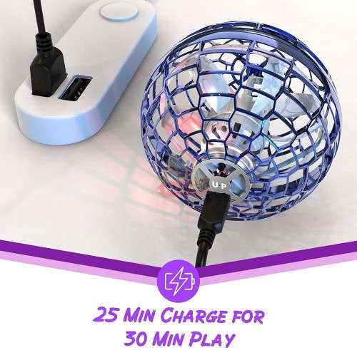 Boomerang Hand-Controlled Rechargeable Flying Ball, 360° Rotating Auto Fly with on/off switch Remote