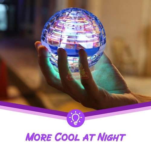 Boomerang Hand-Controlled Rechargeable Flying Ball, 360° Rotating Auto Fly with on/off switch Remote