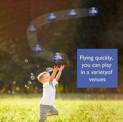 Boomerang Hand-Controlled Rechargeable Flying Ball, 360° Rotating Auto Fly with on/off switch Remote