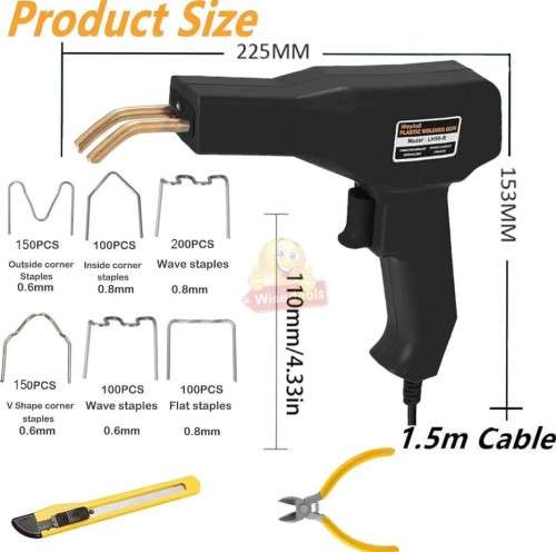 Heated Plastic Welding Kit with Accessories and Carry Case