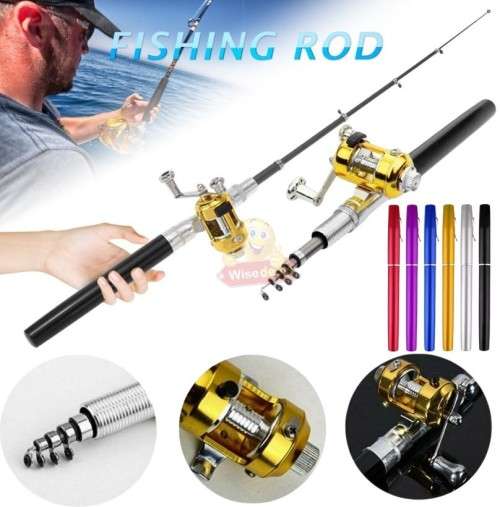 Portable Pocket Size Extendable Fishing Rod Pen with Fishing Reel
