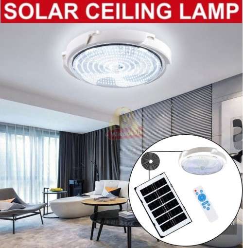 LED Solar Ceiling Light for Indoor and Outdoor use with Remote Control
