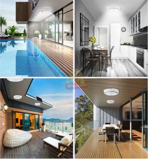 LED Solar Ceiling Light for Indoor and Outdoor use with Remote Control