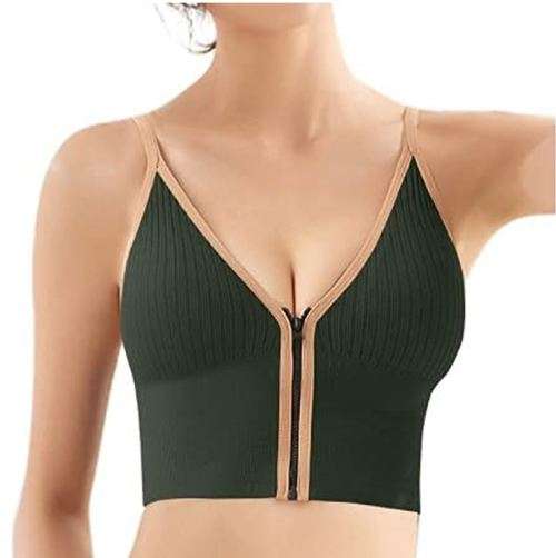Free Size Sexy Threaded Front V Zipper Underwear Bra