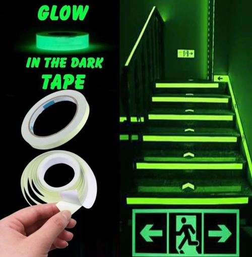 Glow in the Dark Fluorescent Tape - Light up your Steps and Walkways