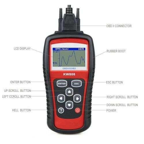 KONNWEI KW808 OBDII EOBD Diagnostic Code Scanner Kit