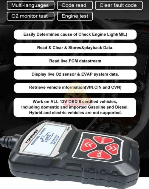 OBD2 Universal Vehicle Diagnostic Scanner - PLEASE SEE NEW DELIVERY FEES