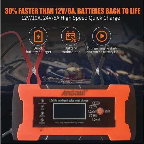 12V and 24V Intelligent Pulse Repair Battery Charger