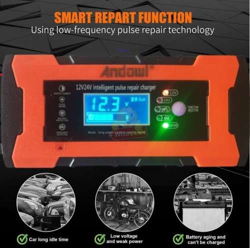 12V and 24V Intelligent Pulse Repair Battery Charger