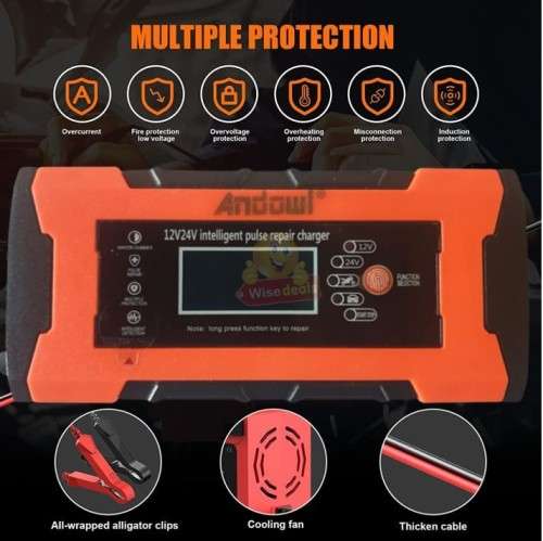 12V and 24V Intelligent Pulse Repair Battery Charger