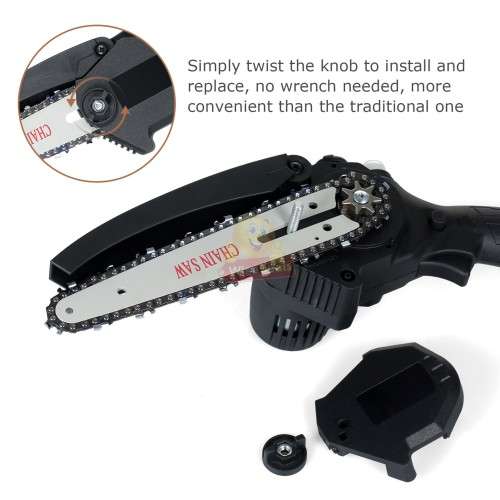 550W 24V Cordless Chain Saw in handy carry case with Accessories