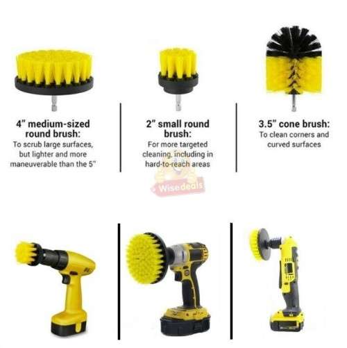 3-Piece Power Scrub Drill Brush Kit