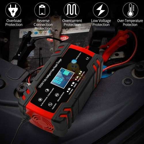 12V 8A and 24V 4A Intelligent Pulse Repair Battery Charger