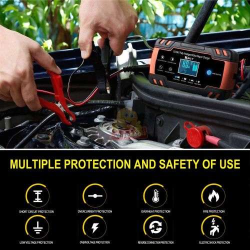 12V 8A and 24V 4A Intelligent Pulse Repair Battery Charger